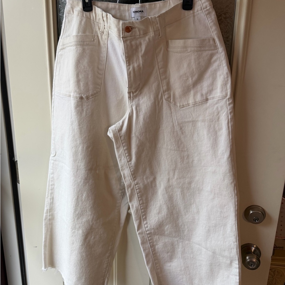 LAST CHANCE 
Sonoma Cream Wide-Leg Pants